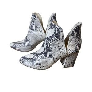 Steve Madden Boots Womens 10M Rookie Bootie‎ White Snakeskin Pull On Ankle Siren